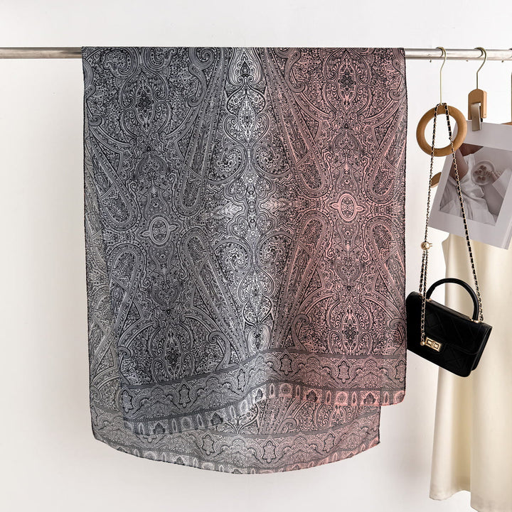 Women's Vintage Paisley Print Lightweight Sheer Scarf - image 5