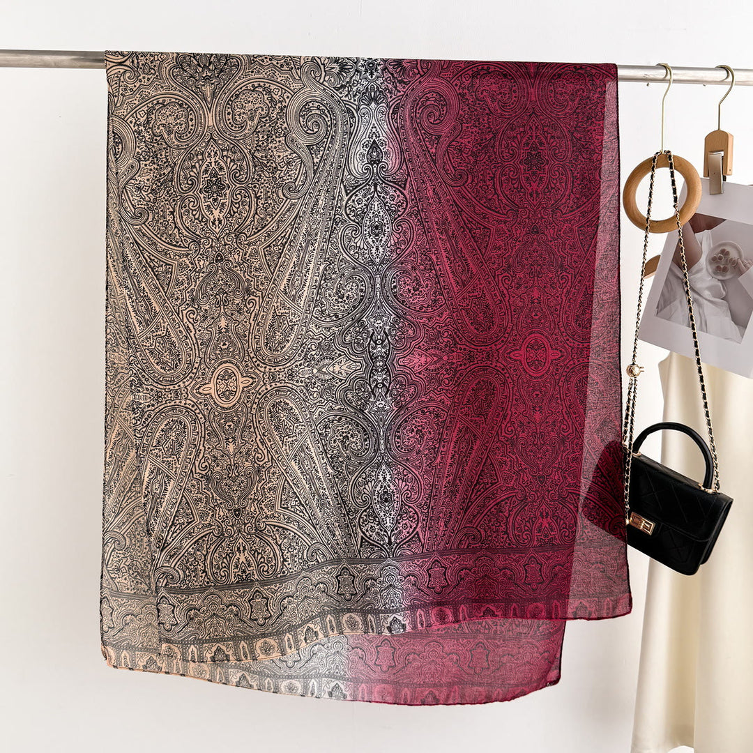 Women's Vintage Paisley Print Lightweight Sheer Scarf - image 1