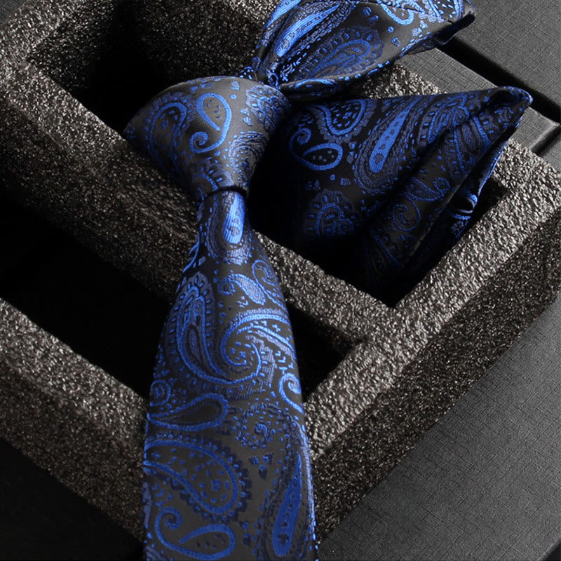 2Pcs Men's Ornate Paisley Fabric Necktie Pocket Square Set - Style #26 - image 28