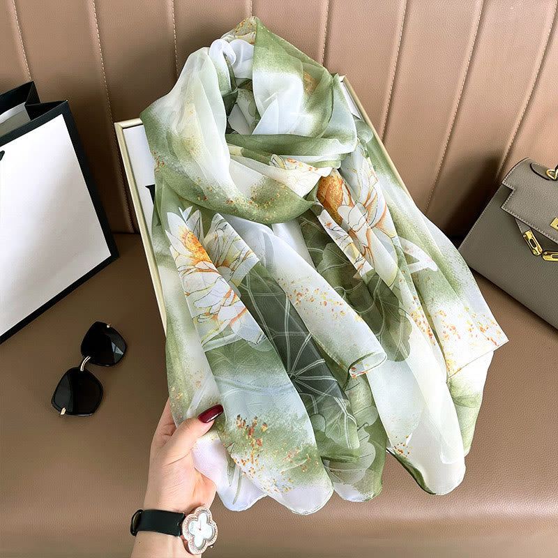 Women's Floral Art Print Lightweight Flowy All-Season Scarf - Style #1 - image 0