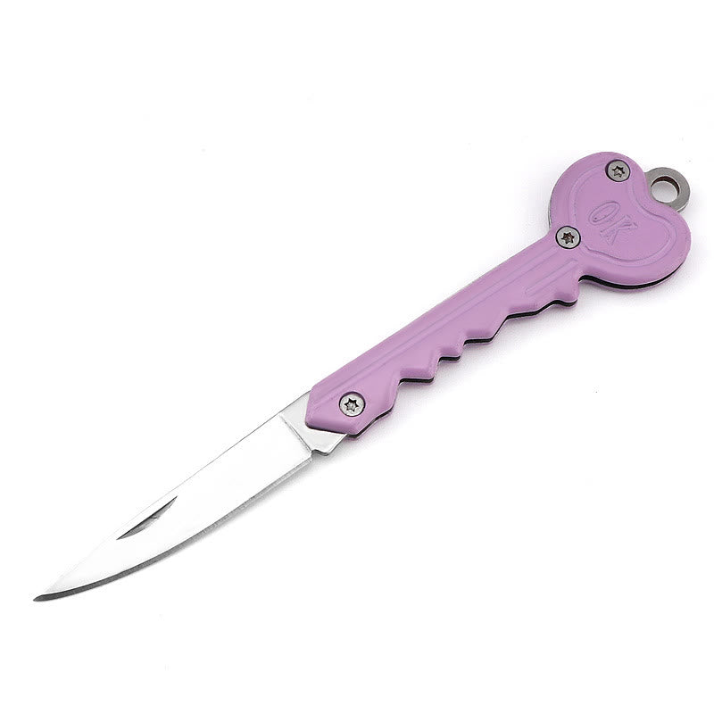 Colorful Love OK Folding Knife Outdoor EDC Tool - Purple - image 11
