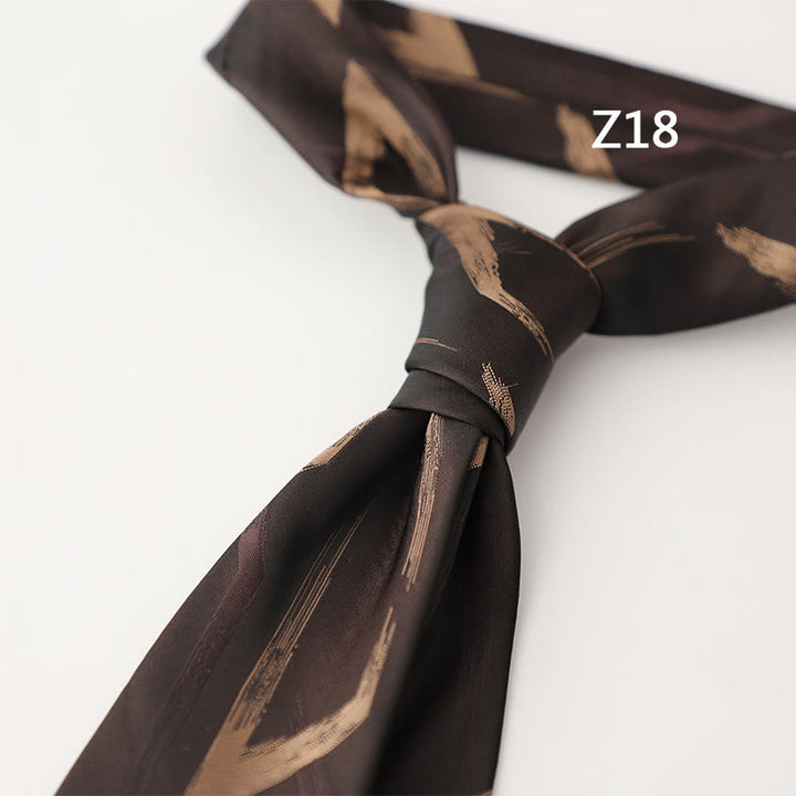 Men's Ornate Patterned Silk-Like Fabric Neckties - Style #18 - image 38