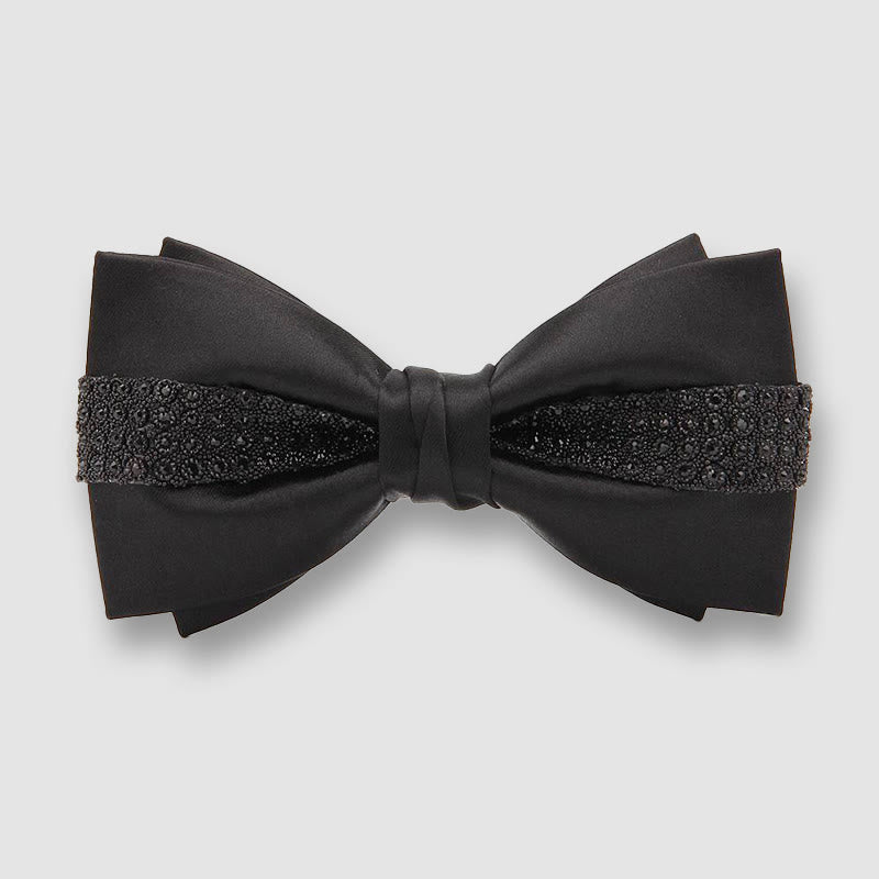 Men's Satin With Sparkling Textured Embellishment Bow tie - Style #1 - image 0