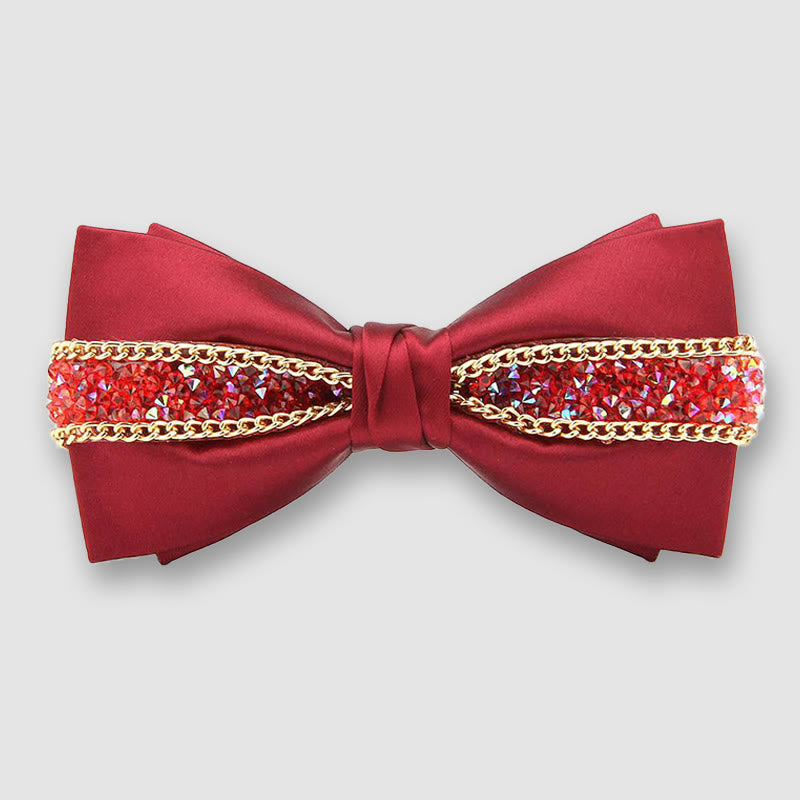 Men's Satin With Sparkling Textured Embellishment Bow tie - Style #5 - image 4
