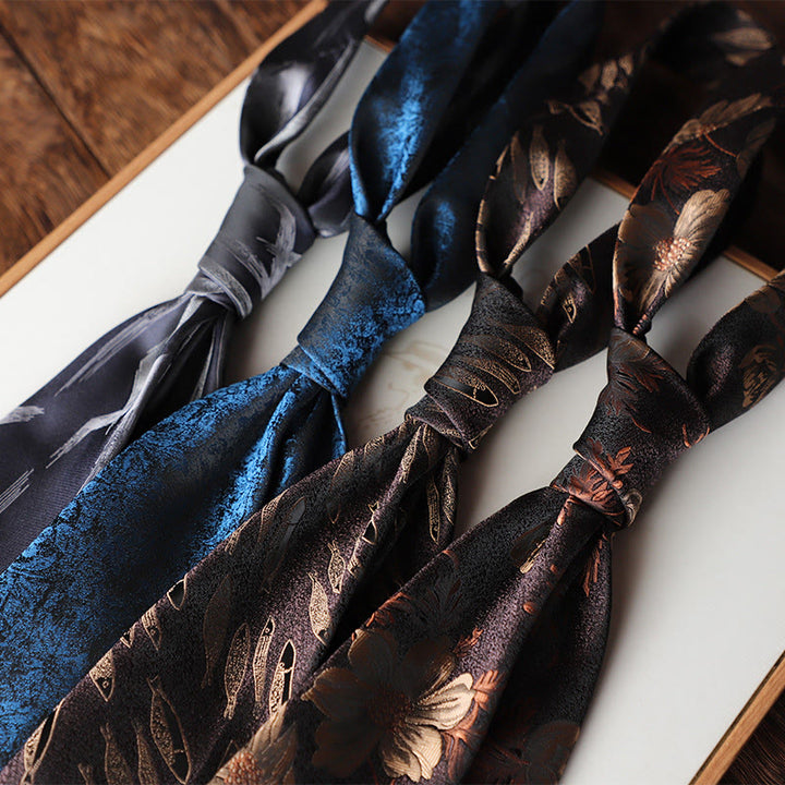 Men's Ornate Patterned Silk-Like Fabric Neckties - image 1