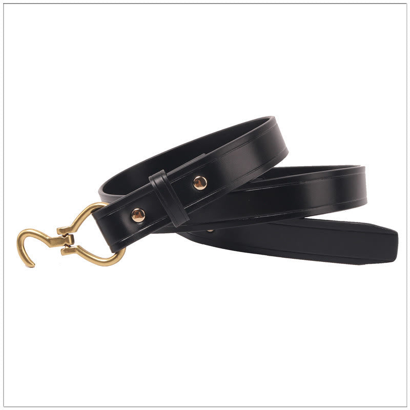 Women's Slim And Elegant Golden Pin Buckle Leahter Belt - image 3