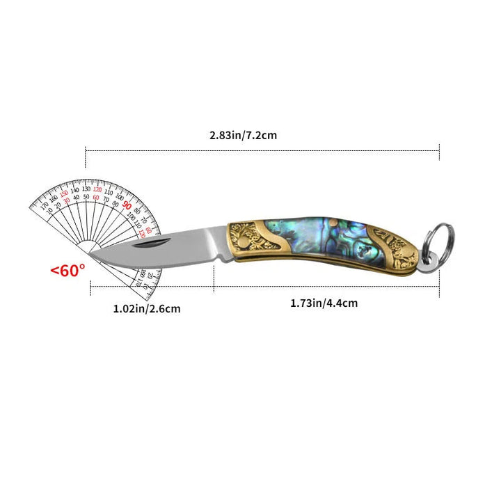 Retro Bull Head Pendant Shell Texture Folding Knife Keychain - image 7