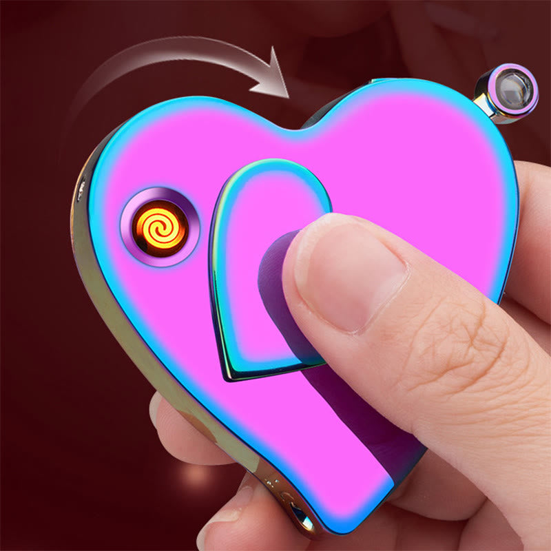 Romantic Love Shaped Colorful Gas Electric Dual Ignition Lighter - image 3