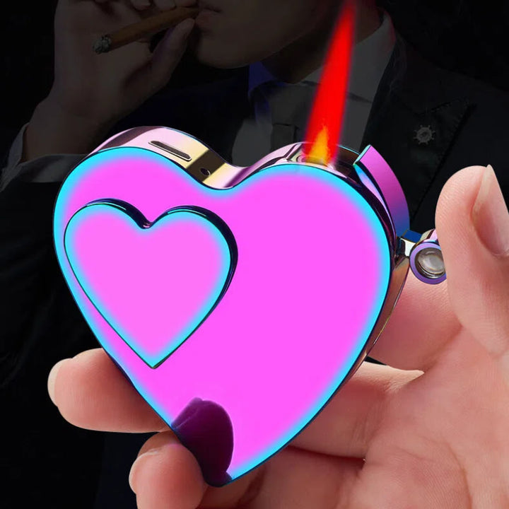 Romantic Love Shaped Colorful Gas Electric Dual Ignition Lighter - image 2