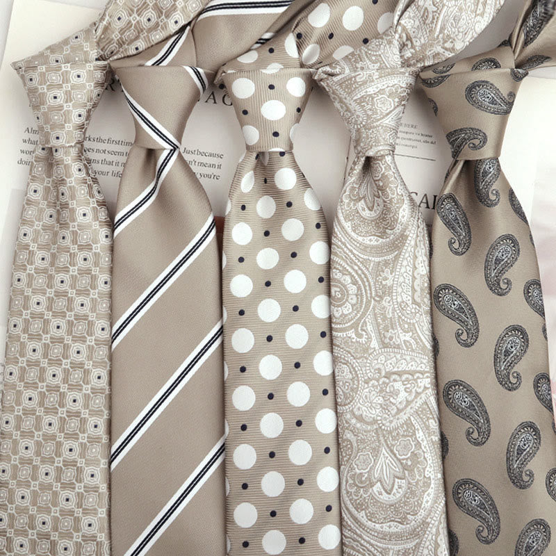 Men's Beige Versatile Multi-Pattern Neckties - image 0