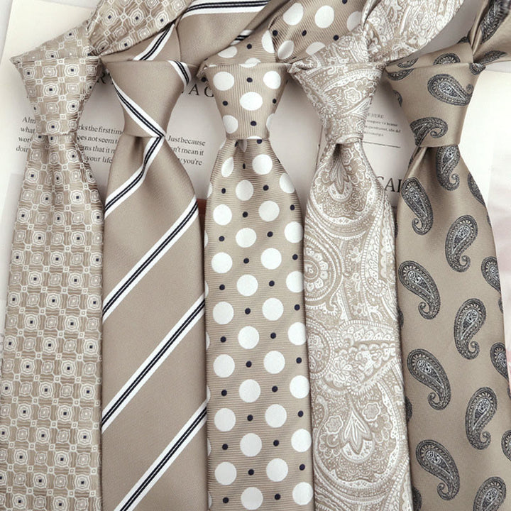 Men's Beige Versatile Multi-Pattern Neckties - image 0