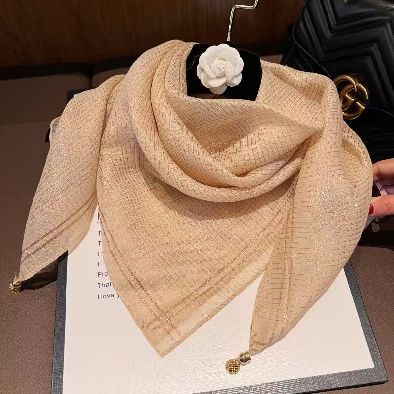 Women's Textured Embellished Lightweight Flowy Scarf - Yellow - image 5