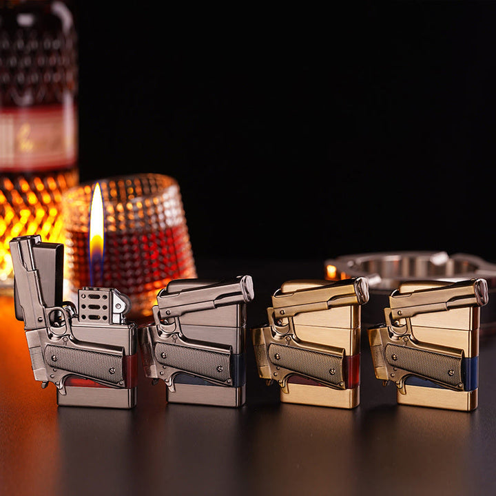 Creative Metal Texture Gun Style Butane Lighter - image 2