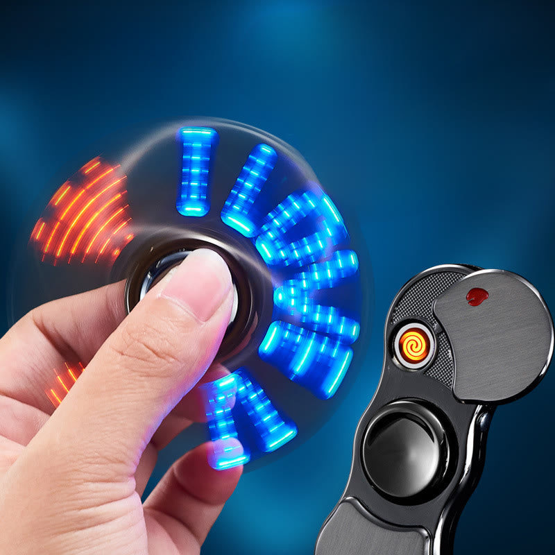 2-in-1 Fingertip Gyro LED Colorful Light Electronic Lighter - image 0