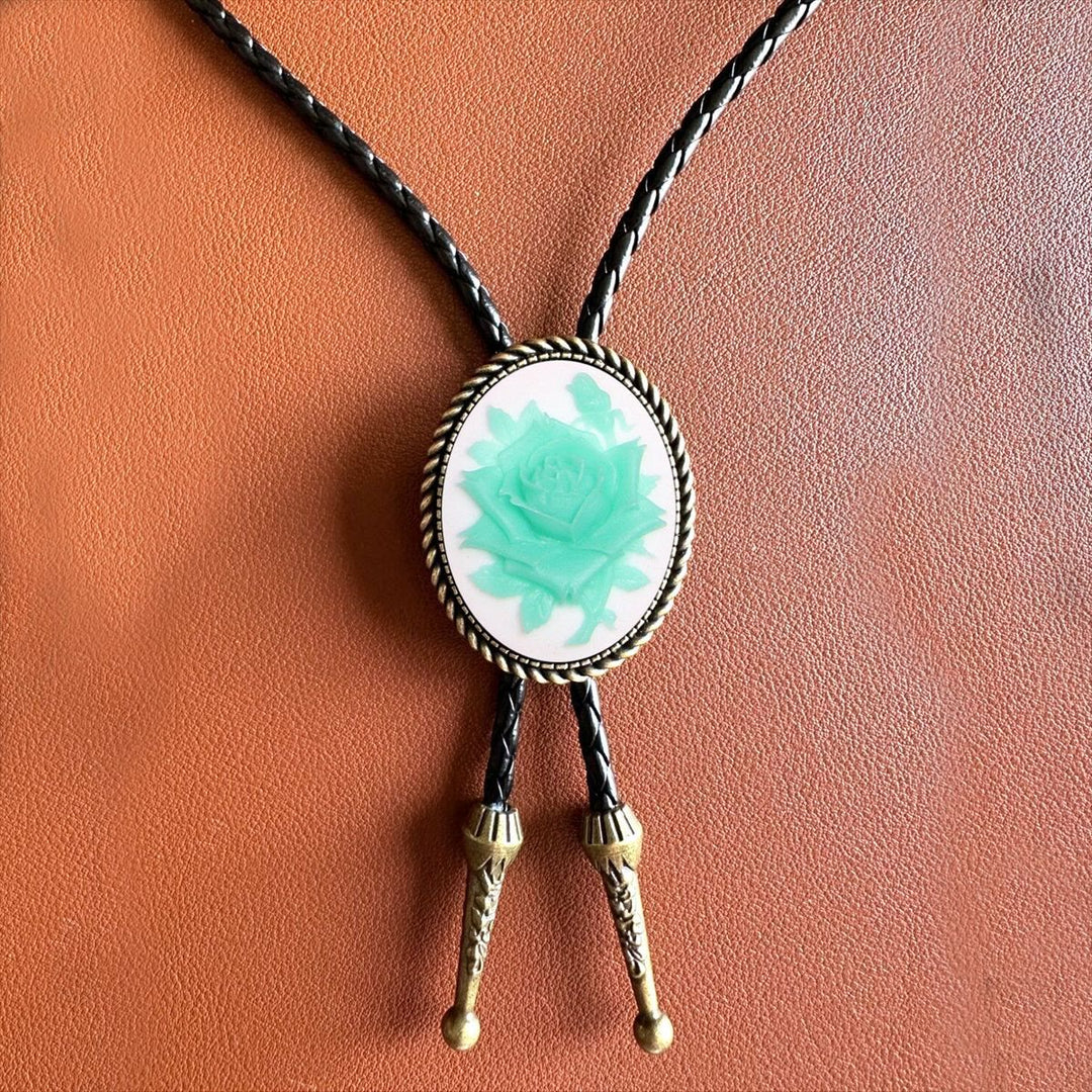 Western Cowboy Knight Creative Bull Head Bolo Tie - Green - image 5