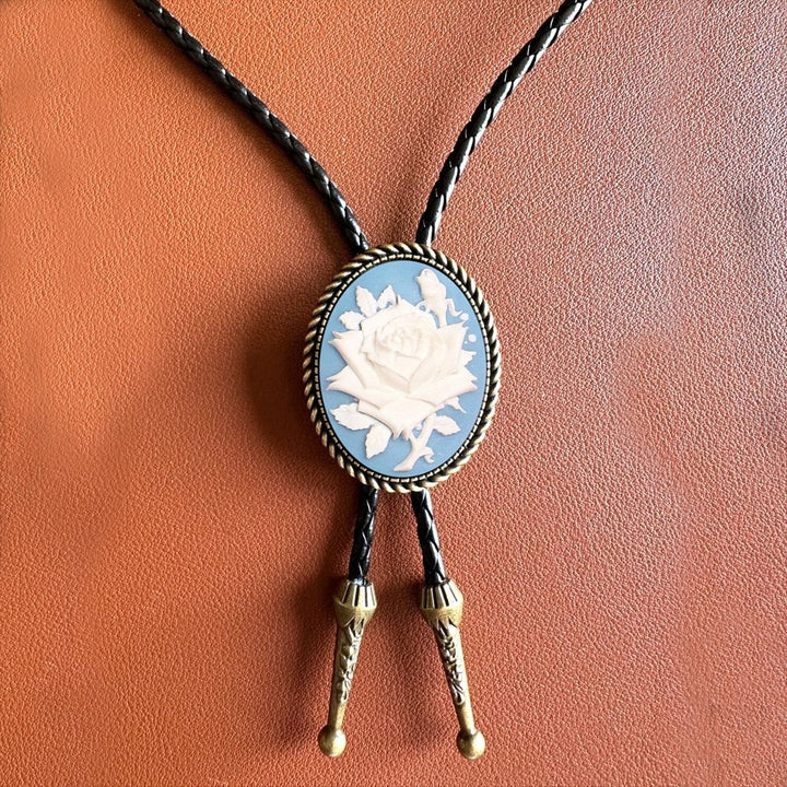 Western Cowboy Knight Creative Bull Head Bolo Tie - Blue - image 2