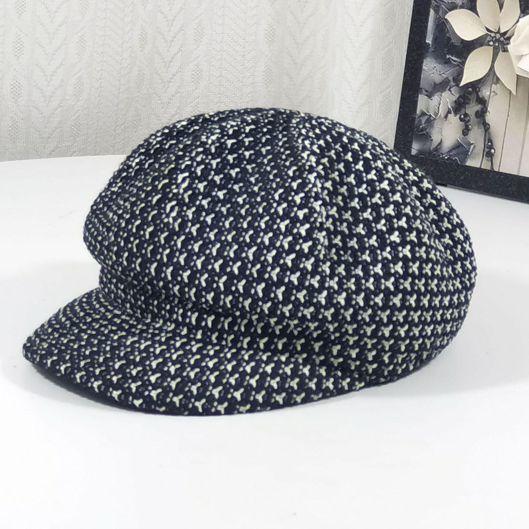 Women's Knitted Pattern Multi-color Beret Hat - Black - Adjustable (22 - 23 1/4'') - image 1