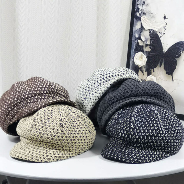 Women's Knitted Pattern Multi-color Beret Hat - image 6