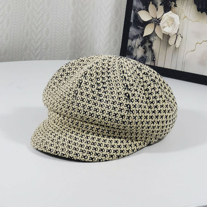 Women's Knitted Pattern Multi-color Beret Hat - Khaki - Adjustable (22 - 23 1/4'') - image 5