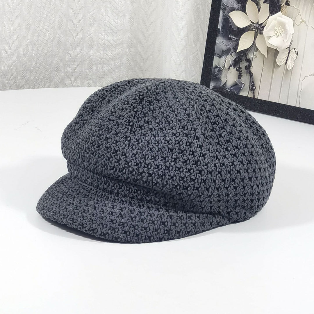 Women's Knitted Pattern Multi-color Beret Hat - Grey - Adjustable (22 - 23 1/4'') - image 4
