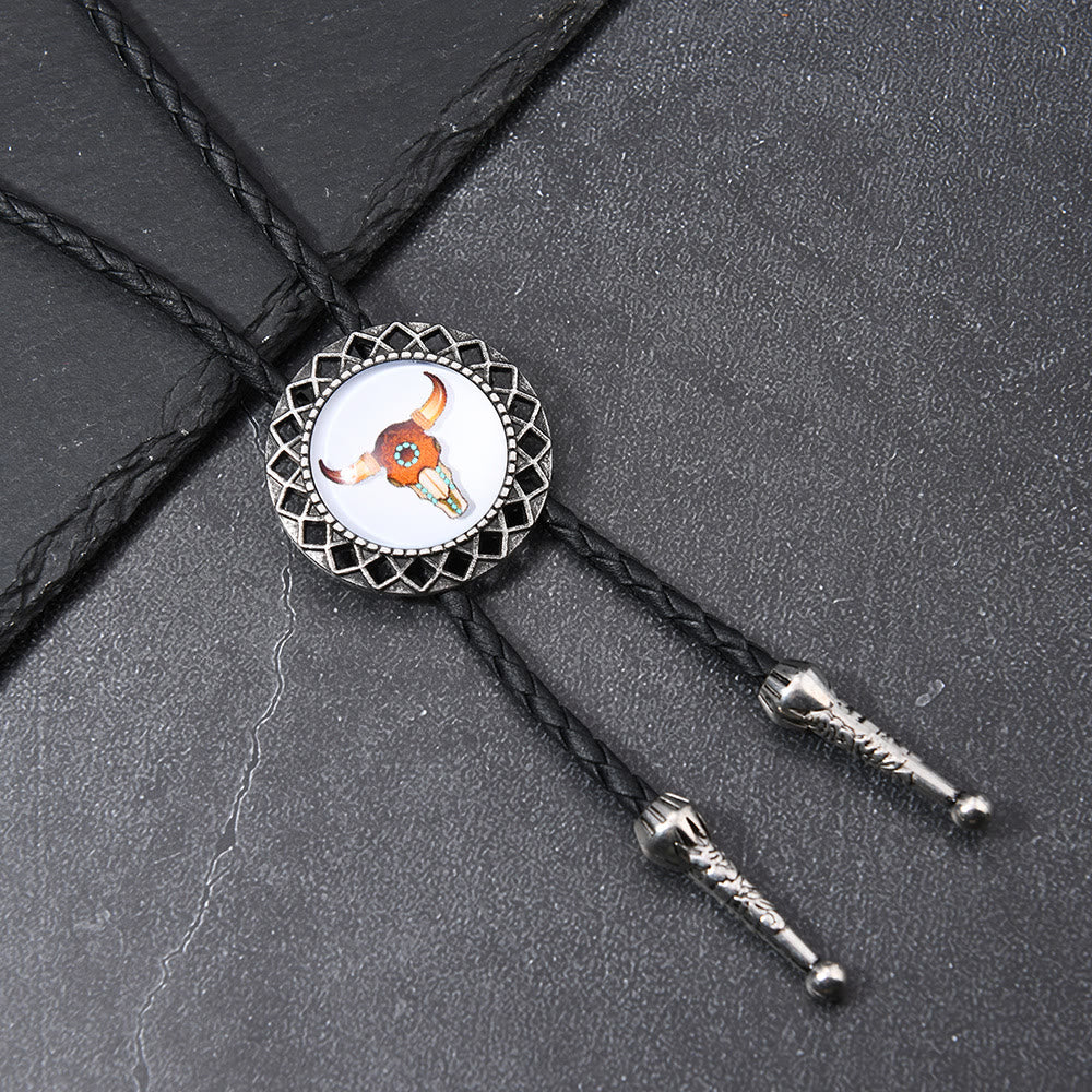 Western Icon Cowboy Knight Creative Bull Head Bolo Tie - image 2