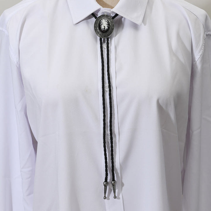 Gothic Raven Pattern Western Pendant Bolo Tie - image 5