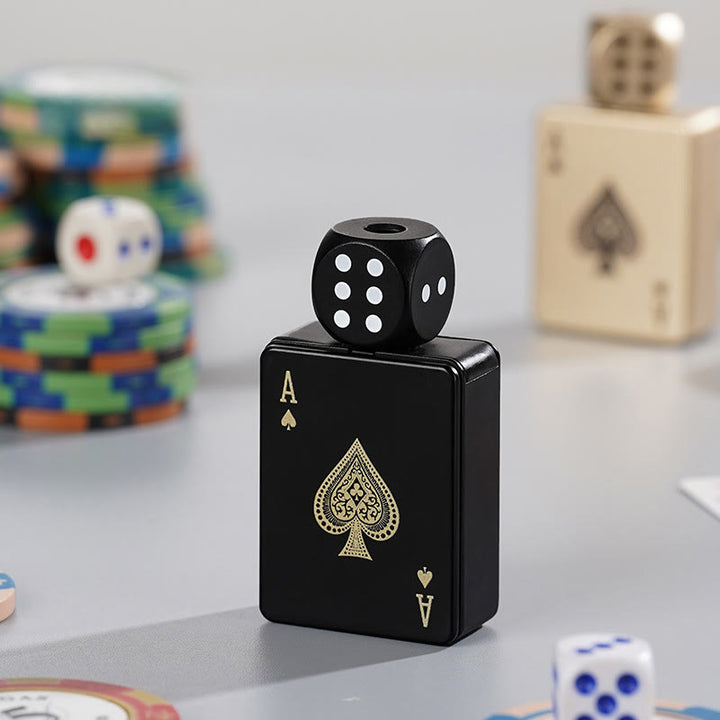 Rotating Dice PokerShape Refillable Butane Lighter - Black Spades A - image 8