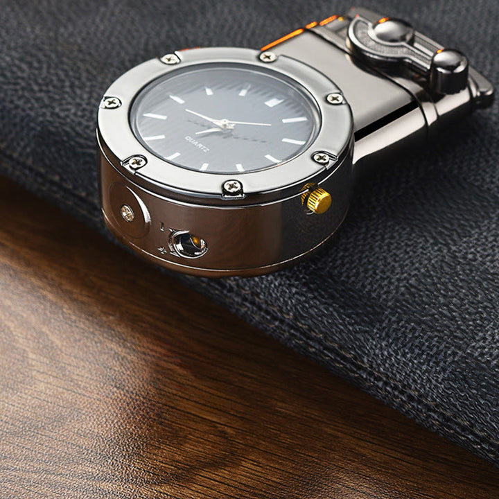 Retro Rocker Arm Inflatable Butane Lighter With Clock - image 5