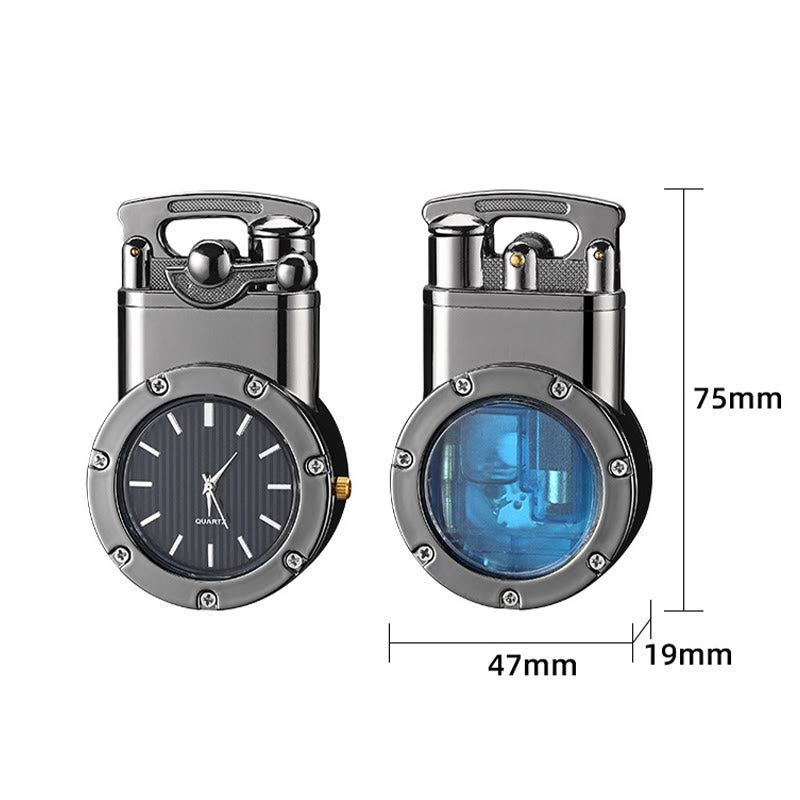 Retro Rocker Arm Inflatable Butane Lighter With Clock - image 9
