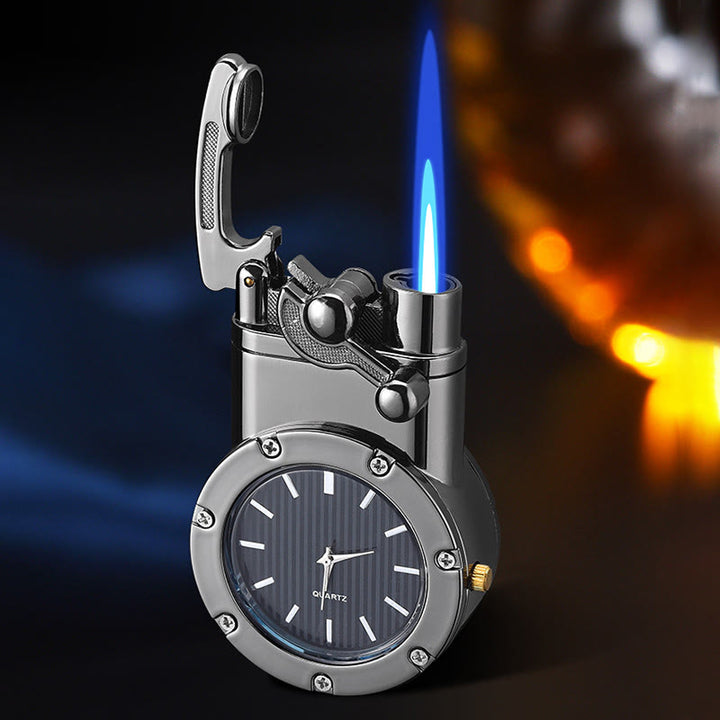 Retro Rocker Arm Inflatable Butane Lighter With Clock - image 2
