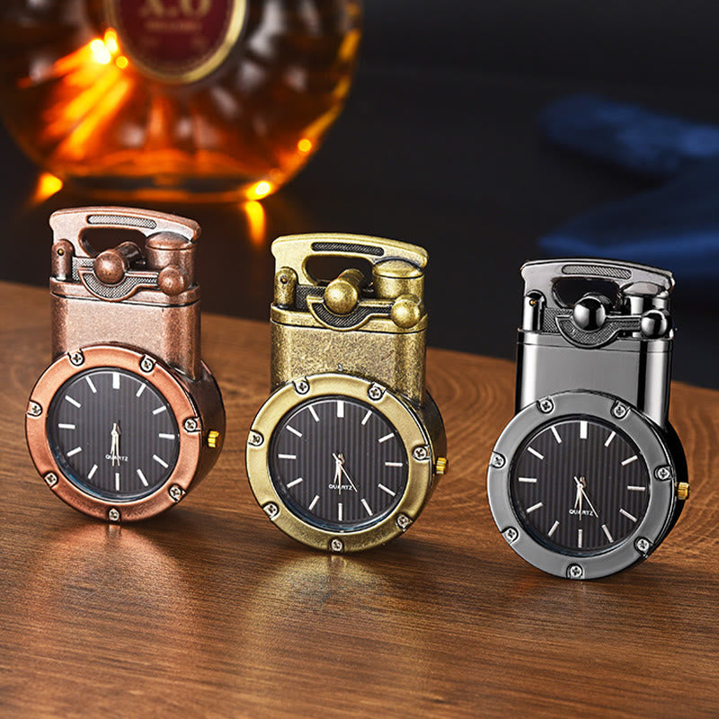 Retro Rocker Arm Inflatable Butane Lighter With Clock - image 7