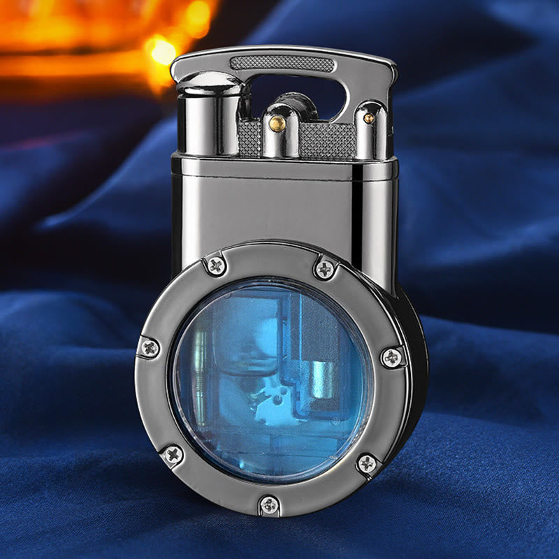 Retro Rocker Arm Inflatable Butane Lighter With Clock - image 4