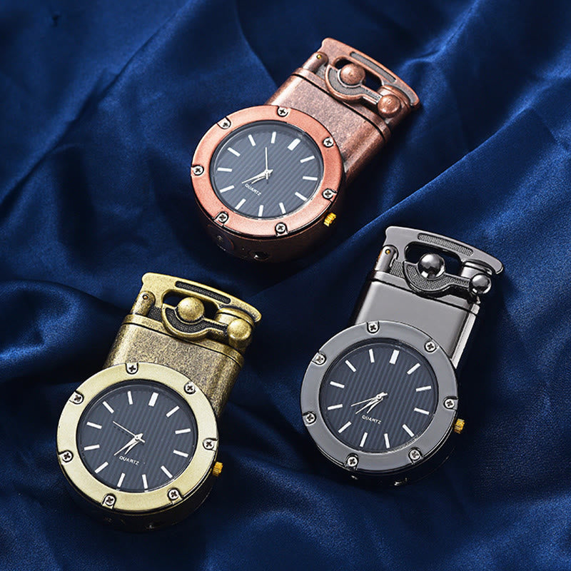 Retro Rocker Arm Inflatable Butane Lighter With Clock - image 6