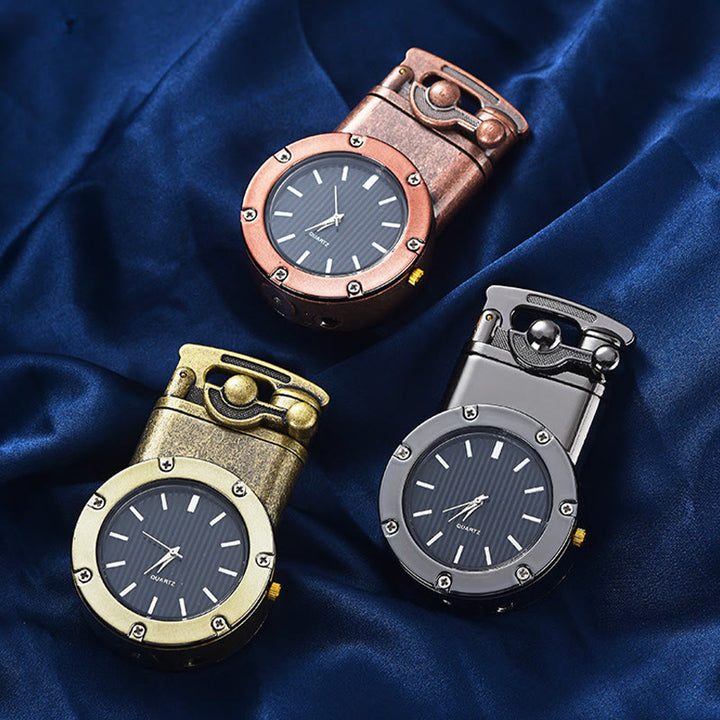 Retro Rocker Arm Inflatable Butane Lighter With Clock - image 6