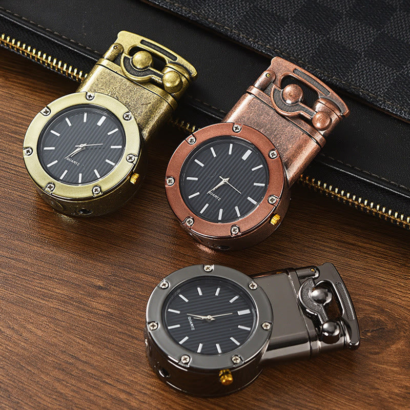 Retro Rocker Arm Inflatable Butane Lighter With Clock - image 8