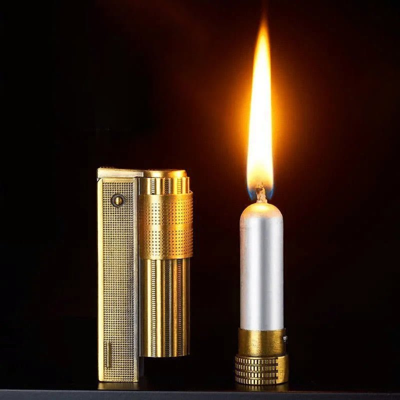Removable Candle Fuel Tank Refillable Kerosene Lighter - Gold - image 0