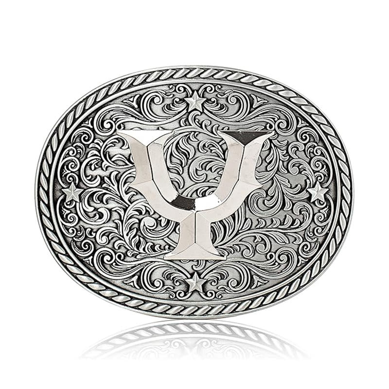 Men's Timeless DIY Initial Letter Silver Buckle Leather Belt - Y - Without Belt - image 27