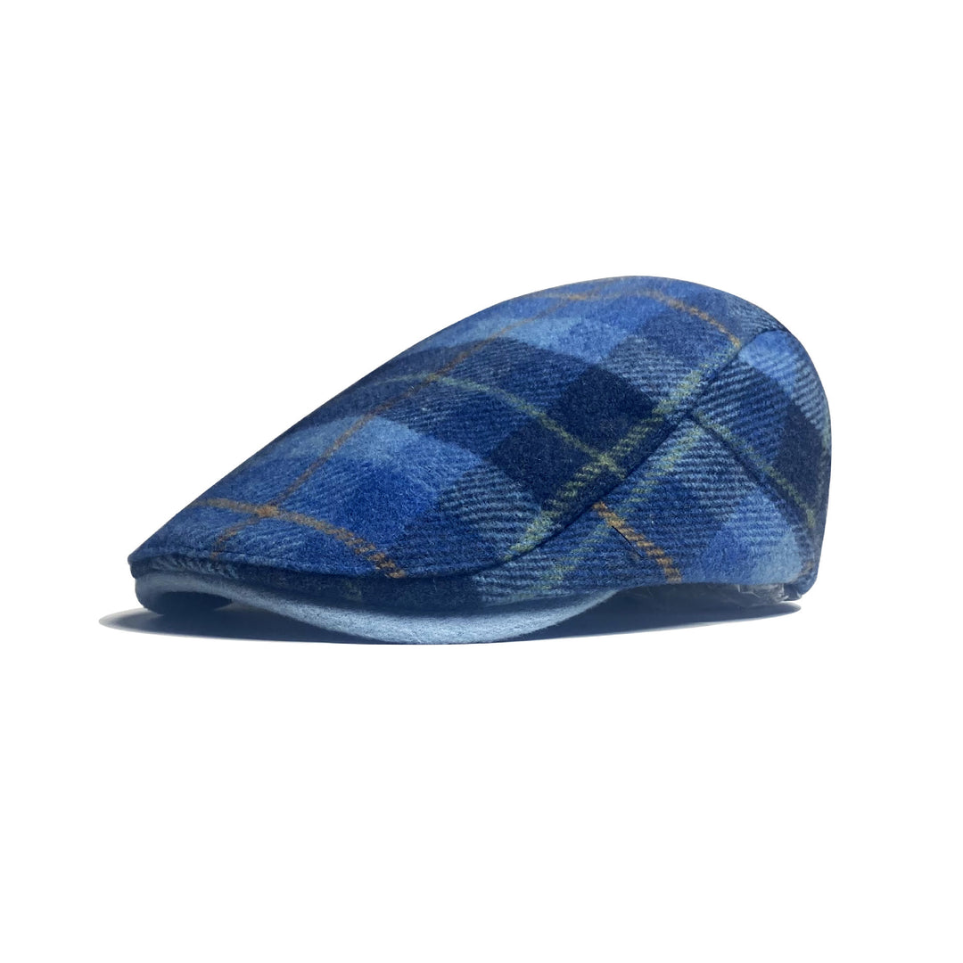 Men's Checkered Pattern Traditional Beret Hat - Blue - Adjustable (22 - 22 7/8'') - image 2