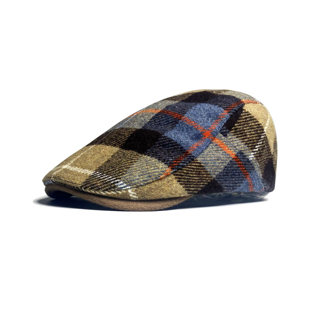 Men's Checkered Pattern Traditional Beret Hat - Khaki - Adjustable (22 - 22 7/8'') - image 0