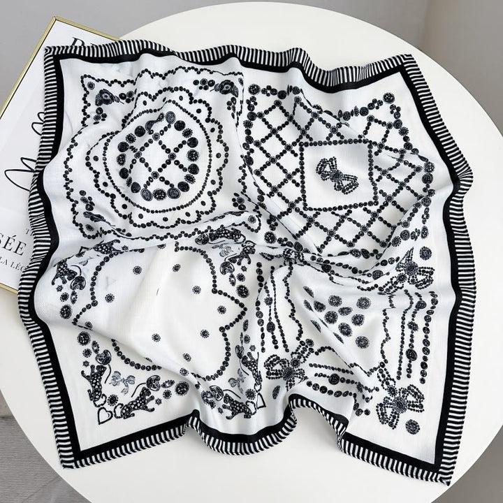 Retro Contrasting Cashew Patterned Pocket Square With Flower Buckle - Style #9 - image 14