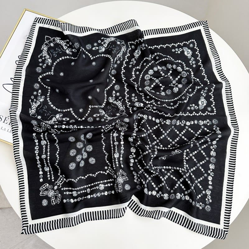 Retro Contrasting Cashew Patterned Pocket Square With Flower Buckle - Style #10 - image 15