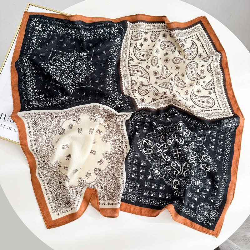 Retro Contrasting Cashew Patterned Pocket Square With Flower Buckle - Style #2 - image 7