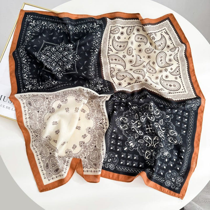 Retro Contrasting Cashew Patterned Pocket Square With Flower Buckle - Style #2 - image 7