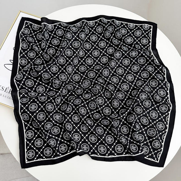 Retro Contrasting Cashew Patterned Pocket Square With Flower Buckle - Style #31 - image 36