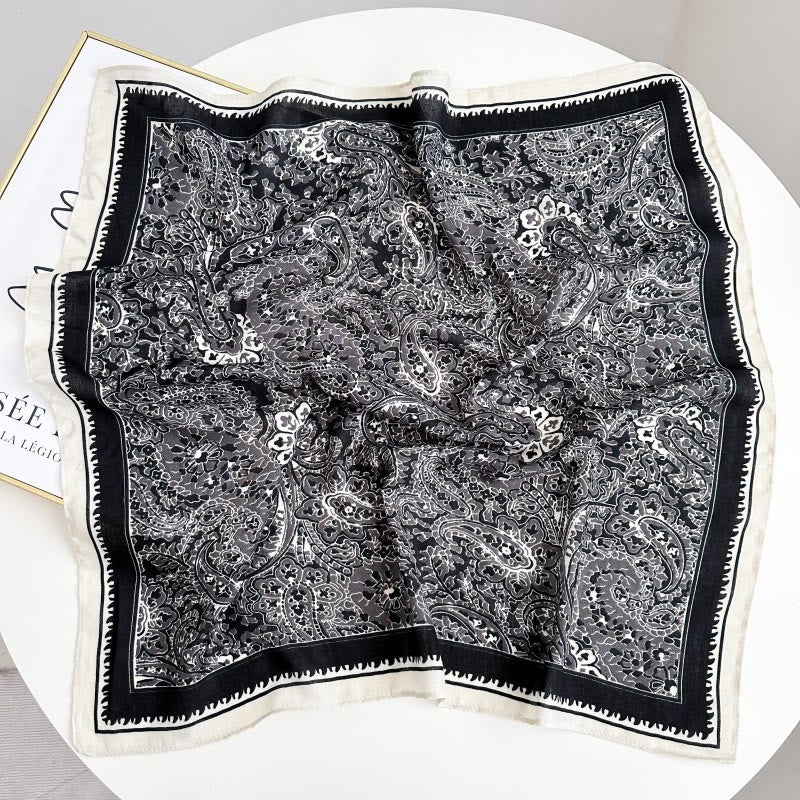 Retro Contrasting Cashew Patterned Pocket Square With Flower Buckle - Style #12 - image 17