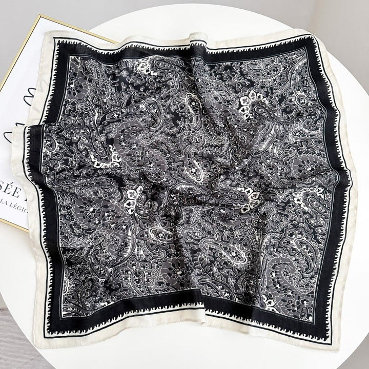 Retro Contrasting Cashew Patterned Pocket Square With Flower Buckle - Style #12 - image 17