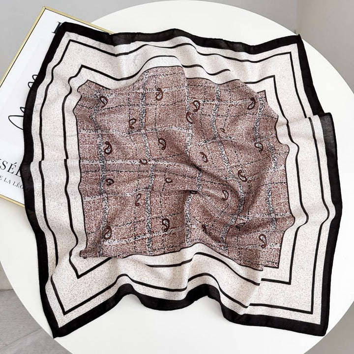 Retro Contrasting Cashew Patterned Pocket Square With Flower Buckle - Style #13 - image 18