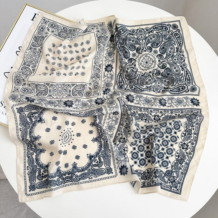 Retro Contrasting Cashew Patterned Pocket Square With Flower Buckle - Style #15 - image 20