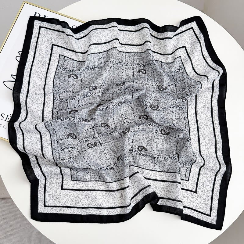 Retro Contrasting Cashew Patterned Pocket Square With Flower Buckle - Style #14 - image 19