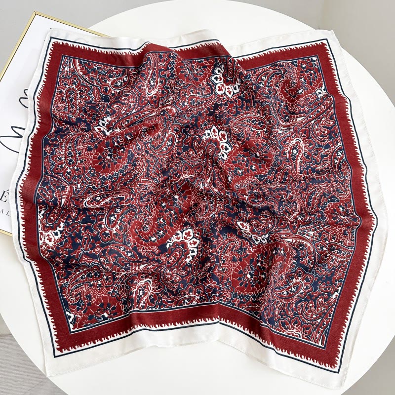 Retro Contrasting Cashew Patterned Pocket Square With Flower Buckle - Style #11 - image 16